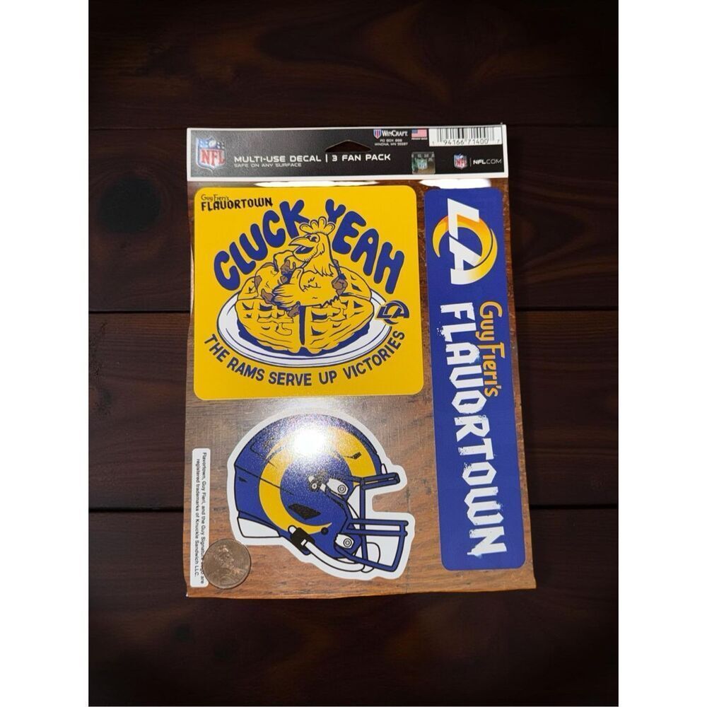 LA Rams WinCraft NFL Guy Fieri’s Flavortown 5.5'' x 7.75'' 3 PK Fan Decal Set